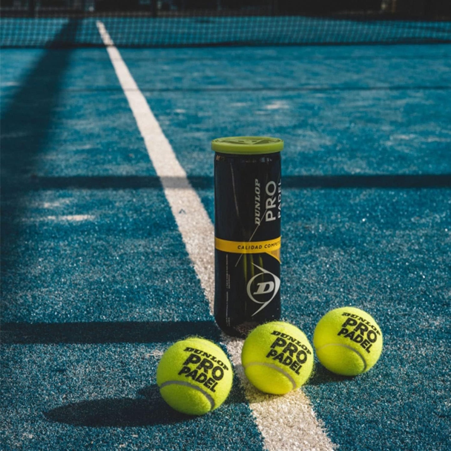 Dunlop Sports Pro Padel 3-Balls Can – Tournament Quality Pressurized Balls, Great Control and Extended Durability (3 Pack/Yellow)