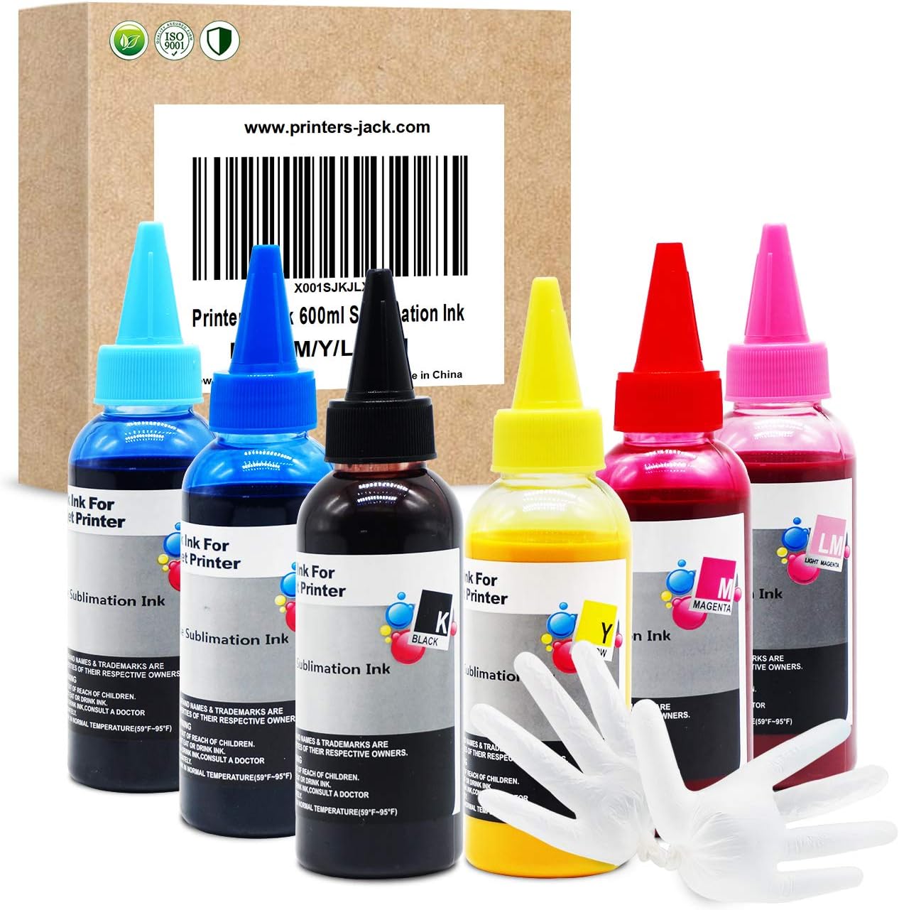 Printers Jack 600ml Sublimation Ink for Inkjet Printer Press Heat Transfer Ink for Artisan 1430 50 837 730 835 810 Stylus Photo Printers 1400 1410 1500W RX560 RX580 on Mug Cup T-Shirt Pillow