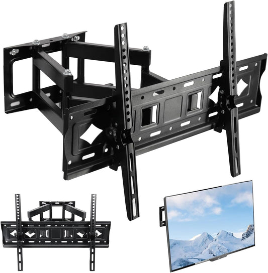 Yakiter Full Motion TV Wall Mount for Most 32-80 inch TV, Swivel and Tilt TV Mount with Rugged Double Arm Bracket, Universal Flexible TV Stand Holds Up to 40kg, VESA 600x400mm