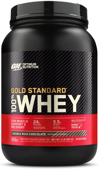 Optimum Nutrition (ON) Gold Standard 100% Whey Protein Powder Primary Source Isolate, 24 Grams of Protein for Muscle Support and Recovery - Vanilla Ice Cream, 2 Lbs, 29 Servings (899 Grams)