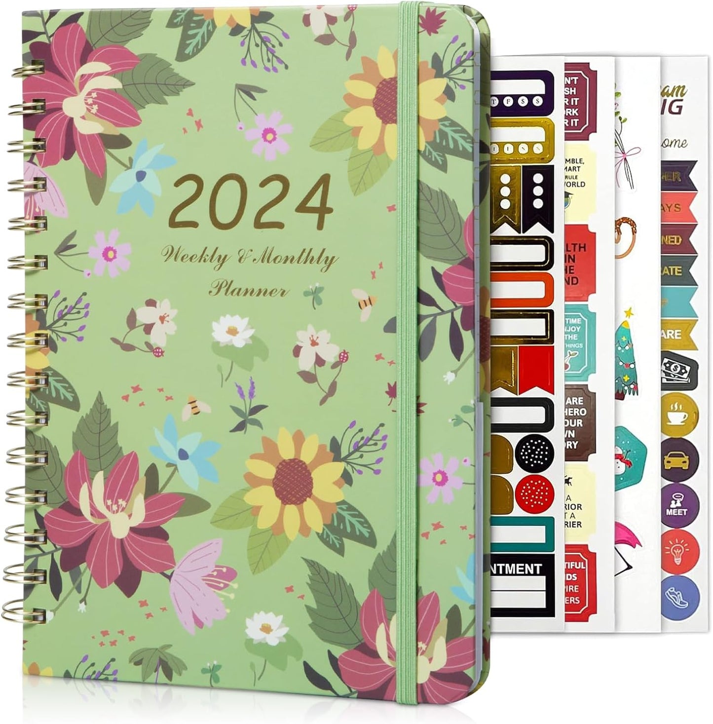 2024 Planner - Weekly Monthly Planner 2024, Calendar Planner from January  2024 to December 2024, Agenda with Elastic Closure, Inner Pocket, 6.1'' x