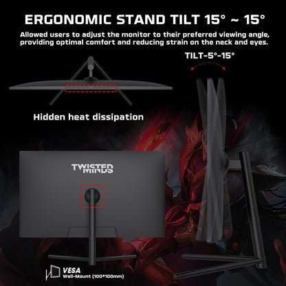 Twisted Minds 32-Inch Flat Gaming Monitor, FHD 1920 x 1080, 240Hz Refresh Rate, VA Panel, 1ms Response Time, Free Sync & GSync Supported, Experience Smooth, Blur-Free Gaming, HDMI 2.1