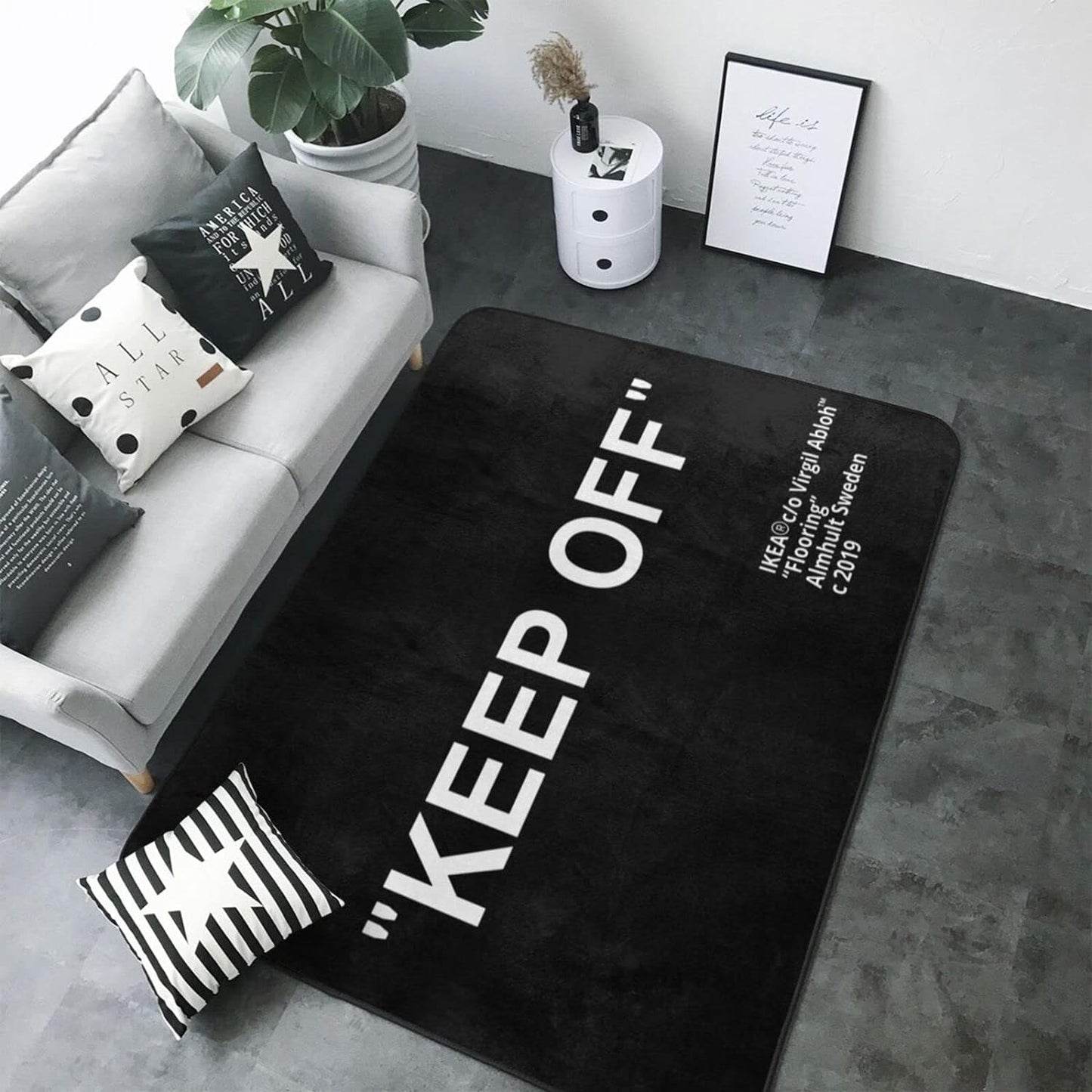 YIKUDU Keep Off Large Rugs Floor Mat Modern Carpet for Home Decoration Area Rug,Cozy Art Decoration Polyester Carpet 36 x 24 inch