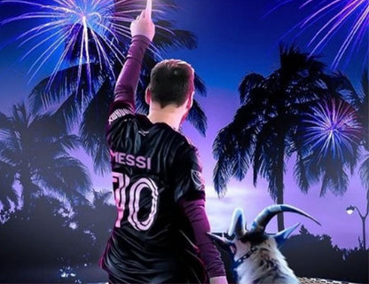 GGEROU Kids Football Jersey Set，Miami Messi # 10 Soccer Jersey World Champion Football Soccer Jersey Set for Kids