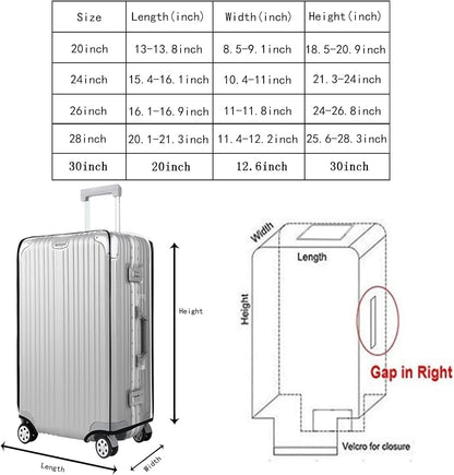 T Tersely Premium PVC Luggage Protector 20/24/26/28/30 Inch - Waterproof, Dustproof & Anti-Scratch Suitcase Covers for Travel Check-in Luggage Protection Rainy Days Durable & Dirt-Resistant (28 Inch)