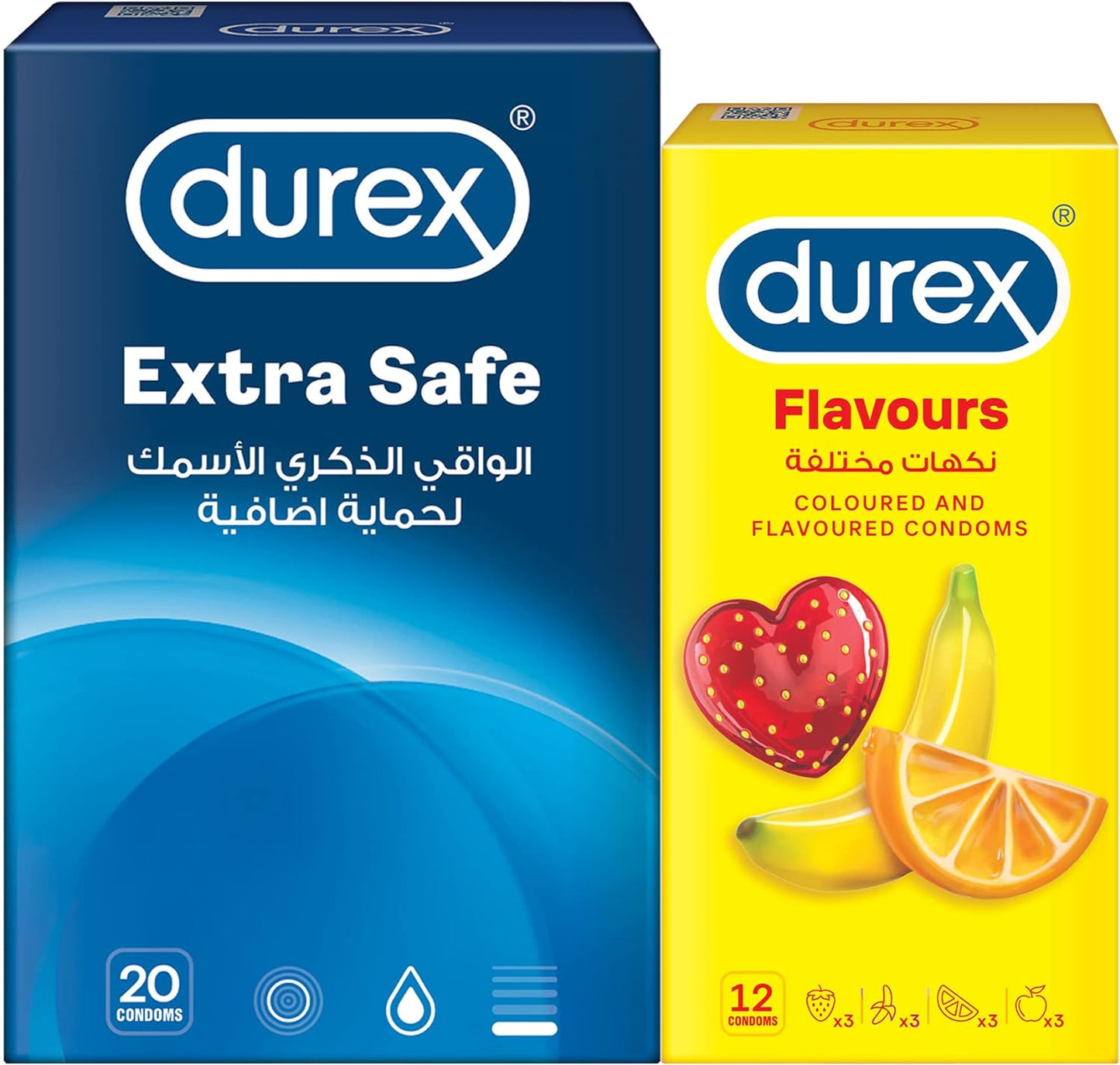 Durex Extra Safe Condom, Pack Of 20 + Durex Flavour Condom, Pack Of 12