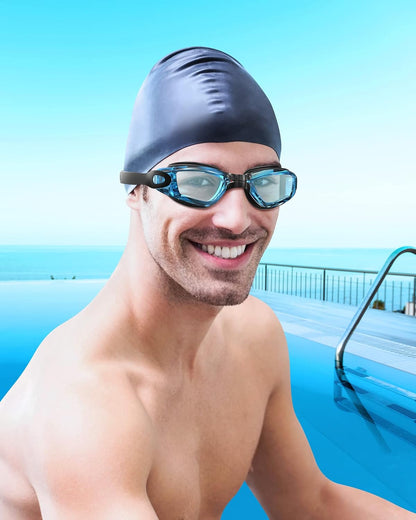 Aegend Swim Goggles, Swimming Goggles No Leaking Adult Men Women Youth, Aqua, UK-02-0016-1