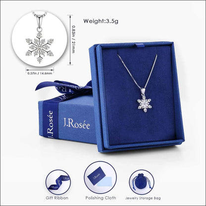 Swarovski Elements Crystal 925 Sterling Silver Pendant Fashion Necklace for Women Ladies Girls Gift JRosee Jewelry