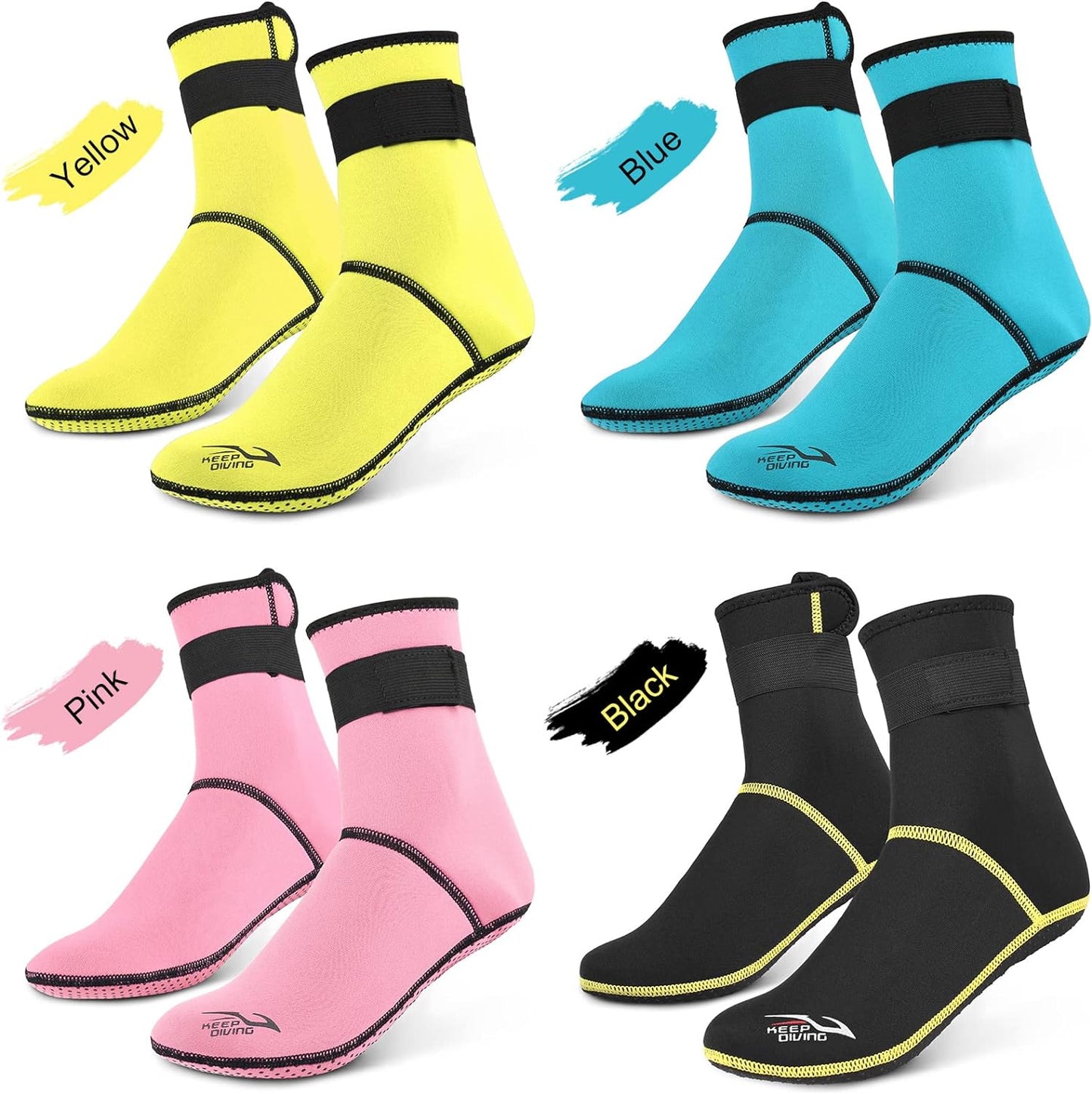 YUSEI Diving Socks 3mm Neoprene Beach Water Socks Thermal Wetsuit Boots Anti Slip Diving Socks for Rafting Snorkeling Sailing Swimming