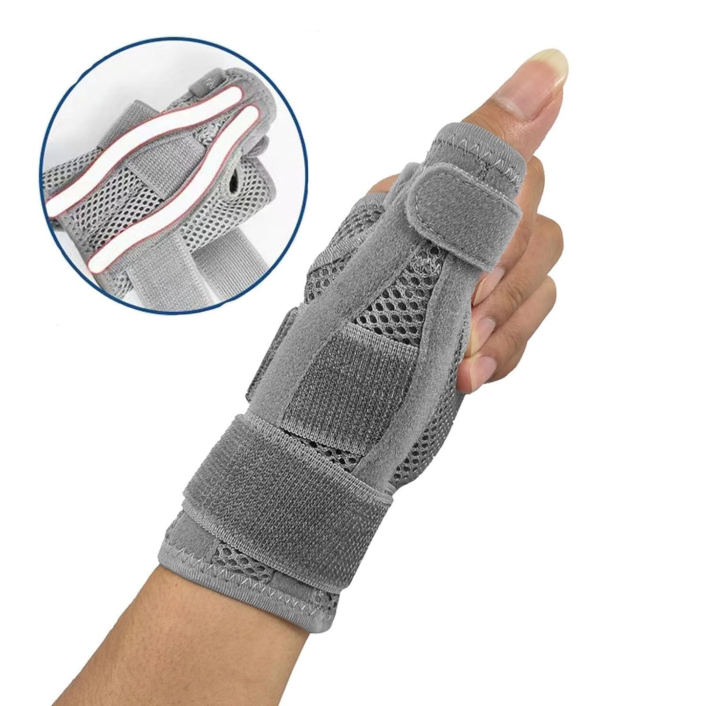 Thumb Splint with Wrist Brace - Thumb Support Brace for Wrist Hand Thumb Stabilizer Fits Both Right Left Hand for Men and Women (Beige)