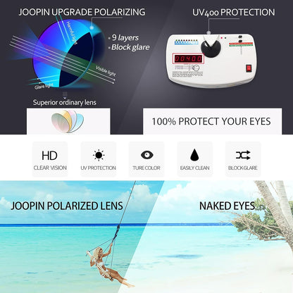 Joopin Sunglasses for Men Women, Fashion Polarized Sun Glasses Retro Square Shades UV Protection Driving