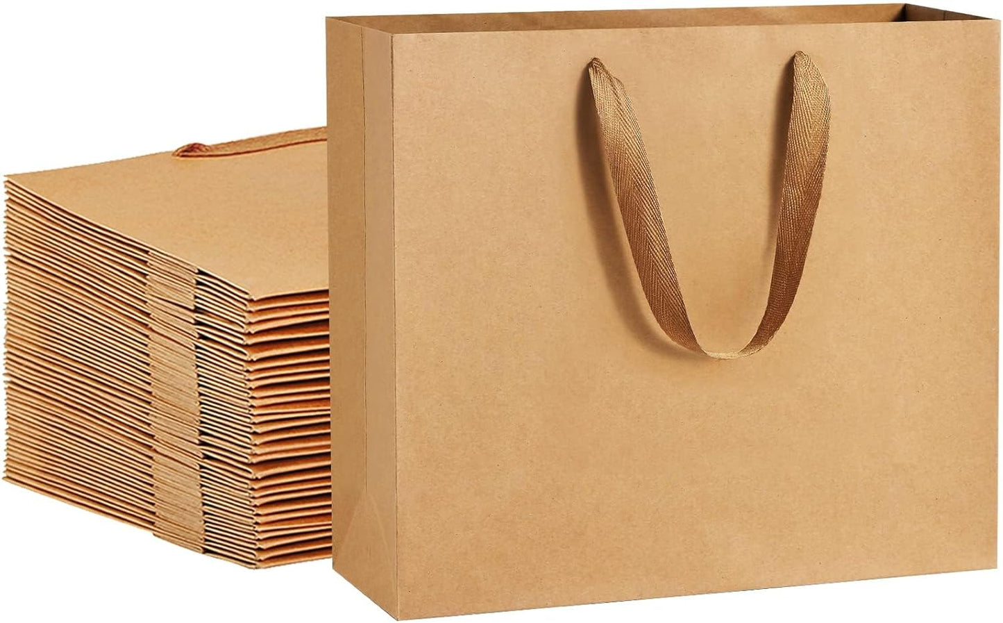 Paper Bags 20 Pack Gift Bags Heavy Duty Kraft Paper Brown Gift Paper Bags With Handles Wedding Party Favor Bags Shopping Bags Retail Goods Bags Paper Bags (30 * 10 * 40)