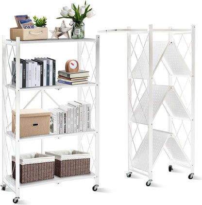 SKY-TOUCH Foldable Storage Organizer 5 Tier, Storage Shelves Kitchen Cabinet Storage Rack, Shelf Storage Multipurpose Rack for Living Room Bedroom Kitchen Garage Black 35x72x160.5cm