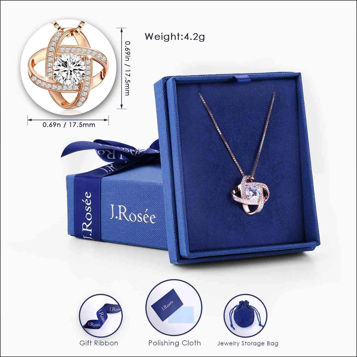 Swarovski Elements 925 Sterling Silver Pendent Necklace for Women Gift JRosee Jewelry