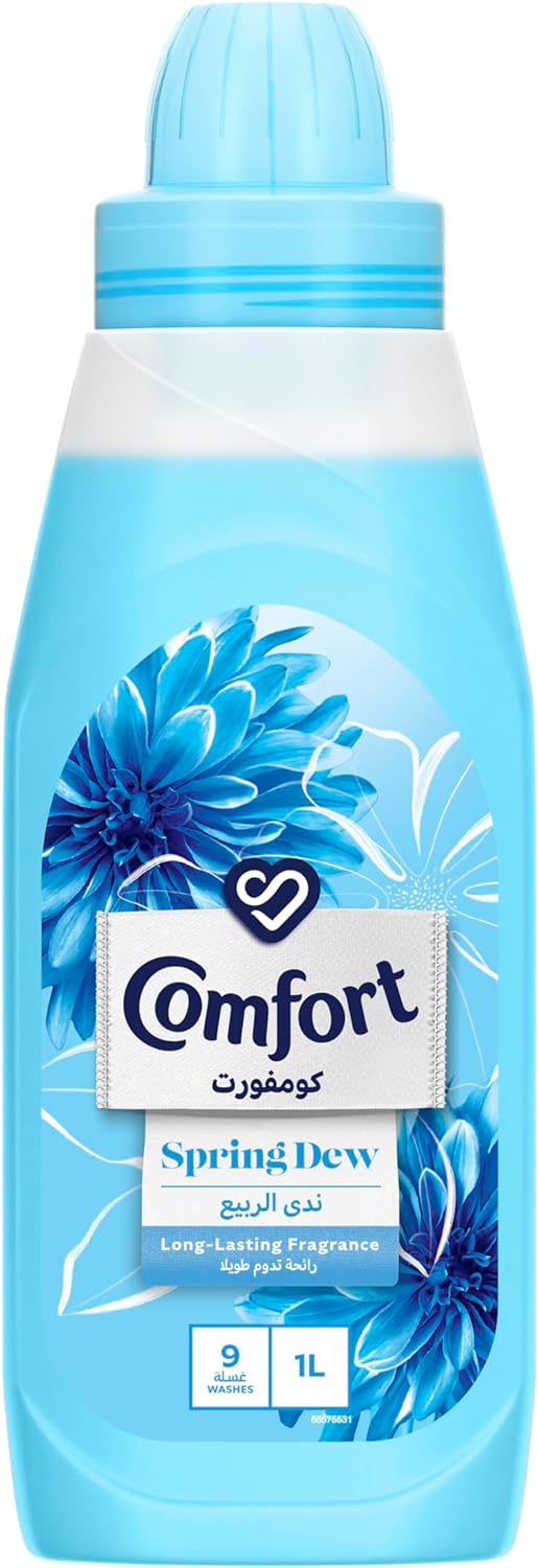 Comfort Fabric Softener, Spring Dew, for fresh & soft clothes, 4L x 2 (Pack of 2)