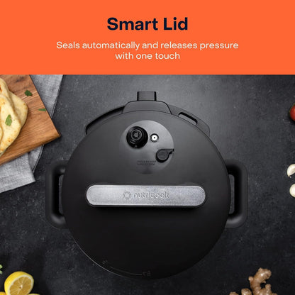 Nutricook Smart Pot 2, 8 Liters, 9 In 1 Electric Pressure Cooker, Slow Cooker, Rice Cooker, Steamer, Sauté Pot, Yogurt Maker & More, 12 Smart Programs With New Smart Lid, 2 Years Warranty