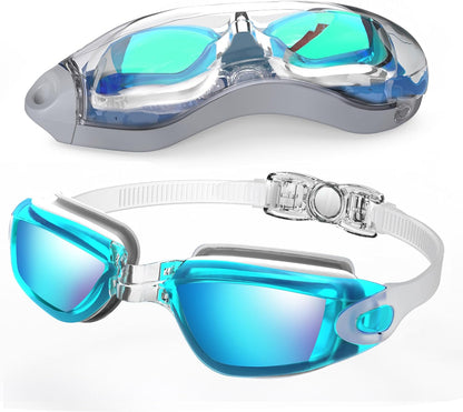 Aegend Swim Goggles, Swimming Goggles No Leaking Adult Men Women Youth, Aqua, UK-02-0016-1