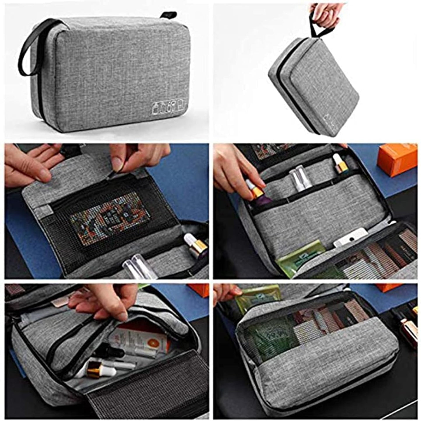 Toiletry Bag, Hanging Travel Toiletry Bag, Waterproof Large Capacity Cosmetic Travel Toiletry Organizer for Women Men, Makeup Organizer for Travel Accessories Kit, Bathroom Shower