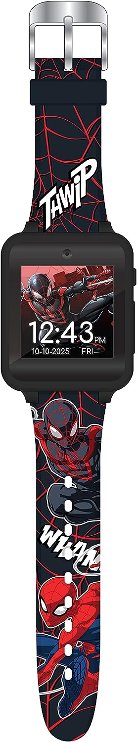 Accutime SPD4664AZ Marvel Spider-Man Miles Morales Digital Smartwatch for Kids, 40 mm Diameter, Black