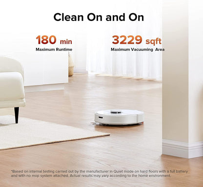 Roborock Q7Max+Robot Vacuum Cleaner, Hands-Free Cleaning for up to 7 Weeks, Robotic Vacuum with APP-Controlled Mopping, 4200Pa Suction, No-Mop&No-Go Zones, 180mins Runtime, Works with Alexa(White)