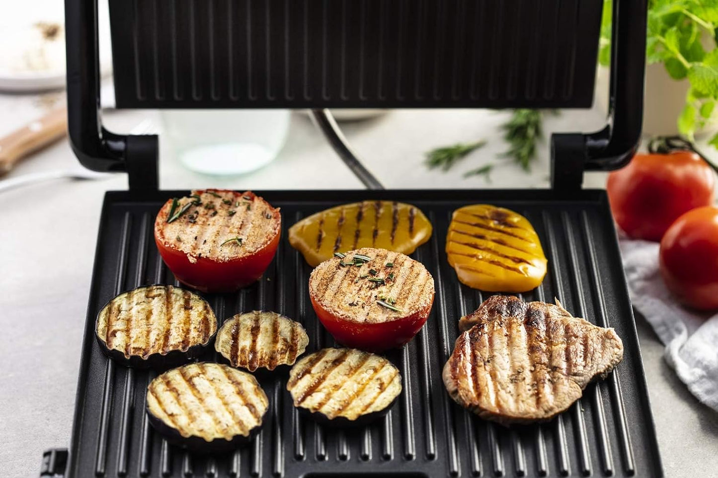 Tefal indoor Electric Grill, Optigrill Plus/BBQ. With snacking and baking accessory, GC715D28