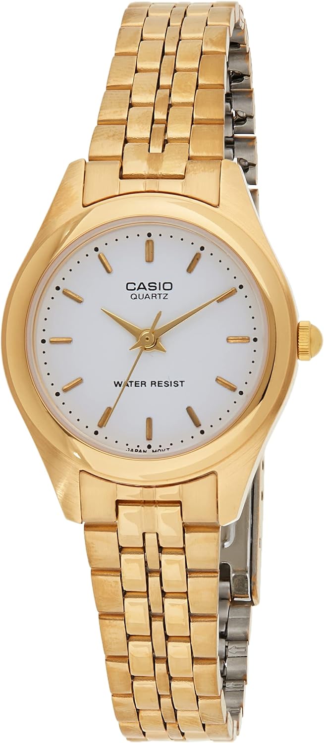 Casio Womens Quartz Watch, Analog Display and Leather Strap