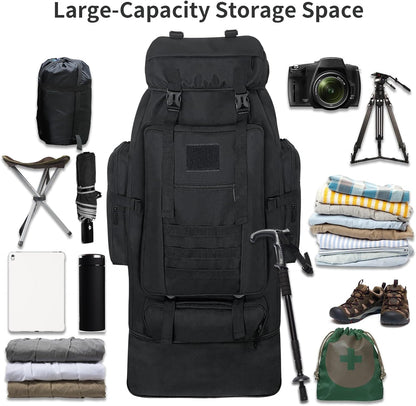 Ogetok 80L 100 litres Camping Hiking Backpack, Extra Large Travel Backpack Men, Waterproof Oversized Tactical Backpack for Men Women, Lightweight Molle Military Rucksack Outdoor Traveling Daypacks