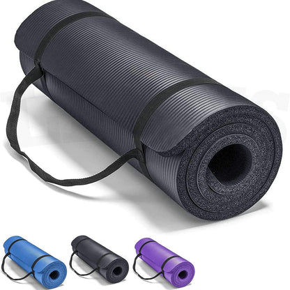 SKY-TOUCH Yoga Mat Non Slip, Yoga Mat with Strap Included 10mm Thick Exercise Mat Ideal for HiiT, Pilates, Yoga and Many Other Home Workouts