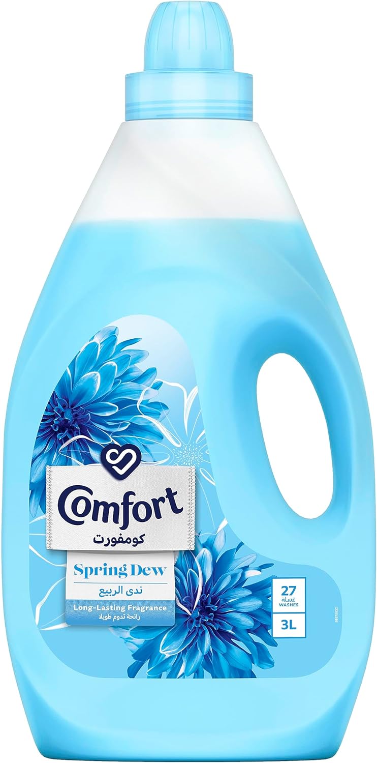 Comfort Fabric Softener, Spring Dew, for fresh & soft clothes, 4L x 2 (Pack of 2)