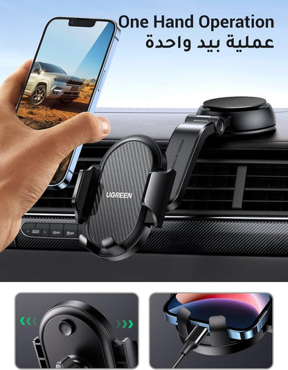 UGREEN Car Phone Holder, Mobile Holder for the Car Air Vent Phone Holder Stand Car Auto Lock Gravity Mobile Phone Mount Ac Vent Car Mount Compatible with iPhone 15/14/13 Series, S23/S22/S21 Z Flip 5 4