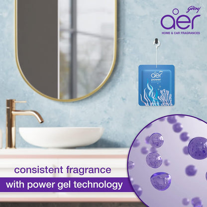 Godrej aer Power Pocket Air Freshener- Bathroom And Toilet Lasts Up To 30 Days Assorted Pack Of 5 (50G), Multicolour, 40017848