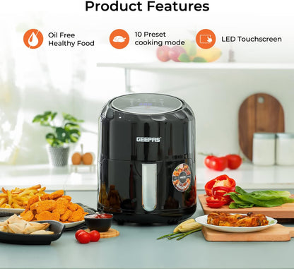 Geepas Digital Air Fryer, Black, 1400W, 3.5 Liter Capacity, GAF37512, 2 Year Manufacturer Warranty