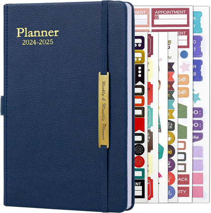 2024 Leather Planner Weekly and Monthly, 18 Months Calendar Book, 2024 Academic Planner From Jan. 2024-June 2025, 2024 Appointment Book, Daily Agenda, Yearly Teachers Planner (5.7 X 8.5" Black)