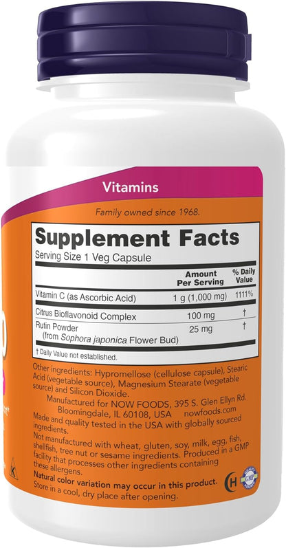 NOW Foods Vitamin C-1000 Sustained Release With Rose Hip, 100 Tablets