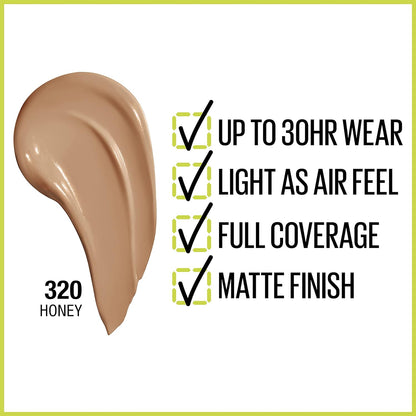 Maybelline Super Stay Full Coverage Liquid Foundation Makeup, Porcelain