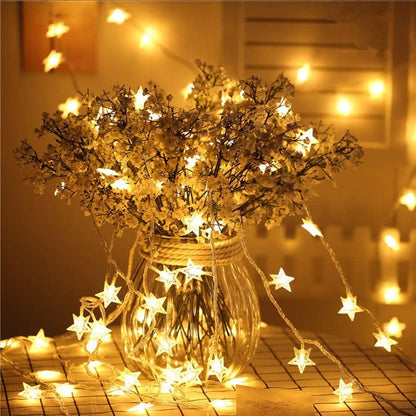 MOLANLY Star String Lights, 80 LED 33 FT Bedroom Lights Star Fairy Lights LED Twinkle Lights for Bedroom, Wedding Fairy Lights Waterproof Light for Garden Birthday Party Dorm Decorations (Warm White)