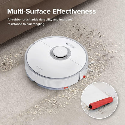 Roborock Q7Max+Robot Vacuum Cleaner, Hands-Free Cleaning for up to 7 Weeks, Robotic Vacuum with APP-Controlled Mopping, 4200Pa Suction, No-Mop&No-Go Zones, 180mins Runtime, Works with Alexa(White)