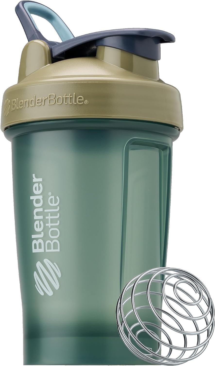 BlenderBottle Classic V2 Shaker Bottle Protein Shakes and Pre Workout, 28-Ounce, Ocean Blue + Straw