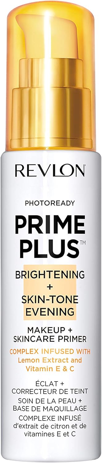 Revlon Photoready prime plus brightening + skin-tone evening makeup + skincare primer, Brightening and Color Correcting, 1.0 Ounce