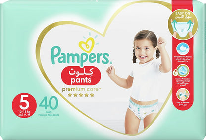 Pampers Premium Care Pants Diapers, Size 5, 12-18kg, Unique Softest Absorption for Ultimate Skin Protection, 160 Count