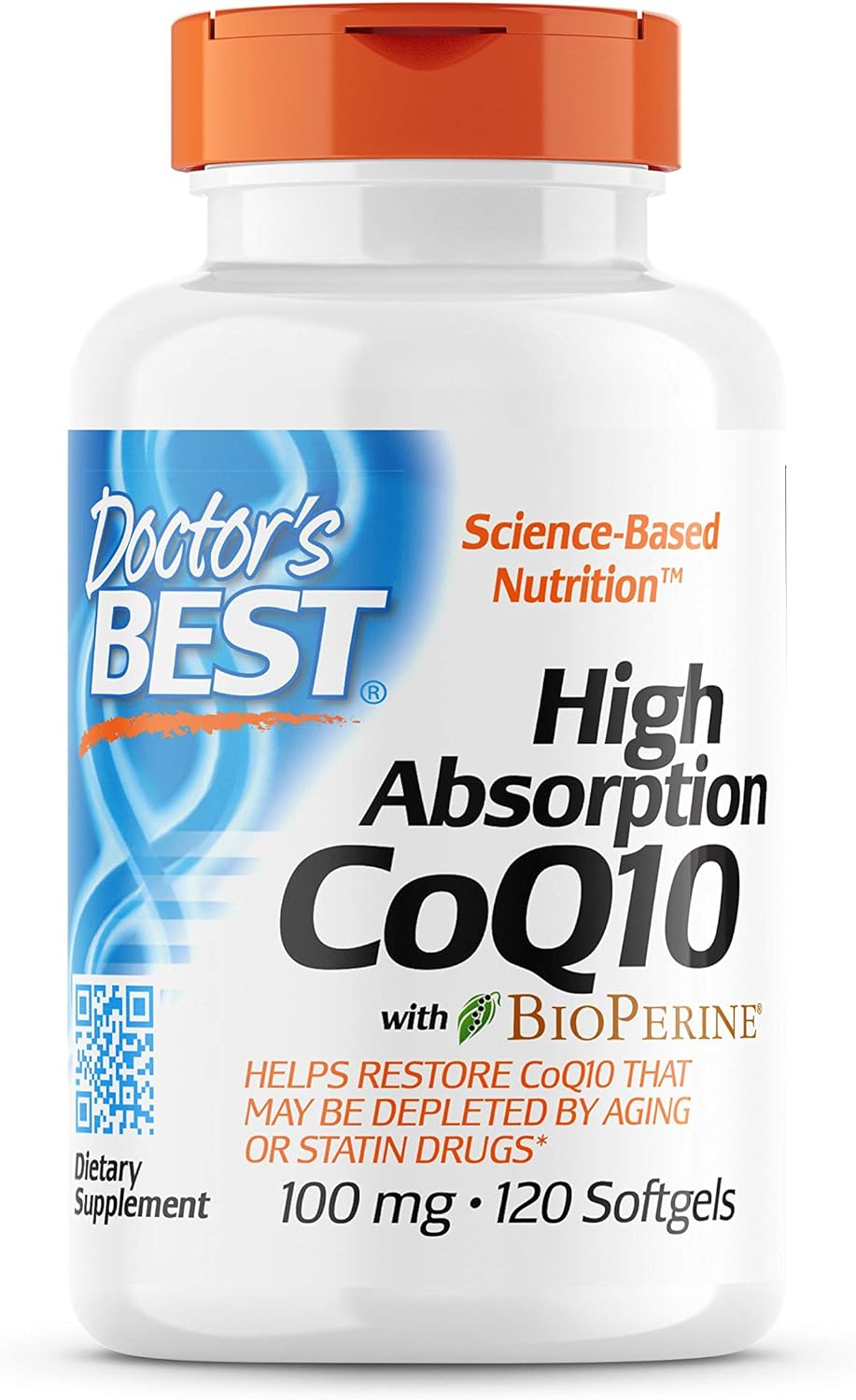 Doctor's Best, High Absorption CoQ10 with BioPerine, 100 mg, 120 Softgels