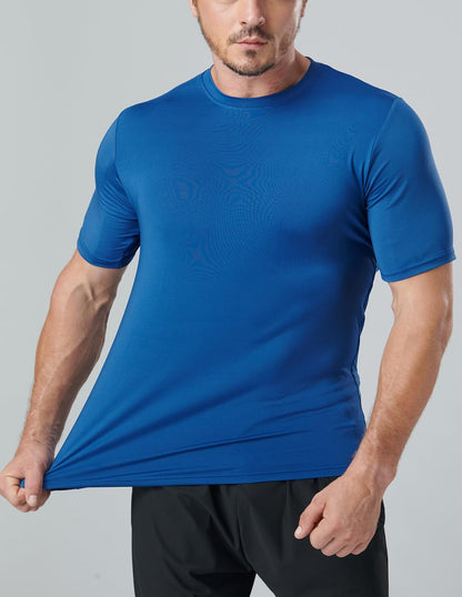 5 Pack Men’s Active Quick Dry Crew Neck T Shirts | Athletic Running Gym Workout Short Sleeve Tee Tops Bulk