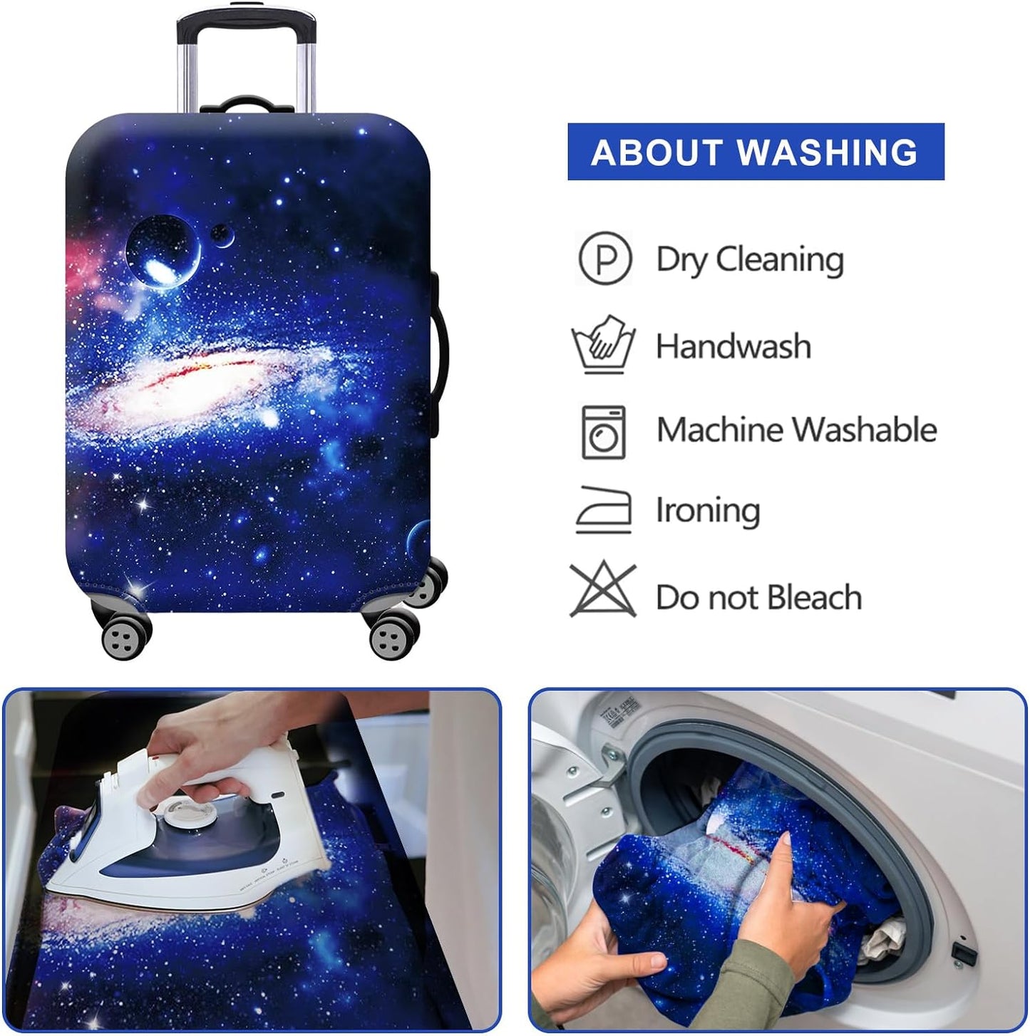 Homarket Travel Luggage Cover Suitcase Protector 18-32 Inch Suitcase Spandex Baggage Covers Washable Dustproof Anti-Scratch (L(26-28 inch luggage), H560)