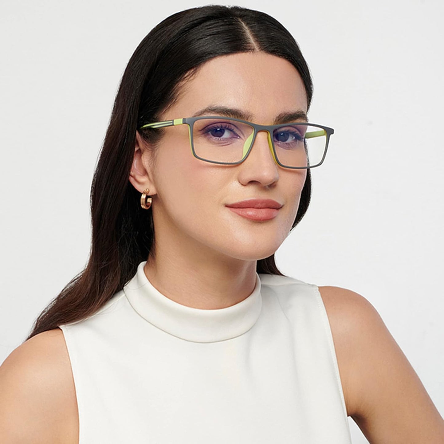 LENSKART BLU | Bluecut & Antiglare Zero Power Computer Eyeglasses | Full Rim Rectangle Shape | For Men & Women | Medium | LB E14255