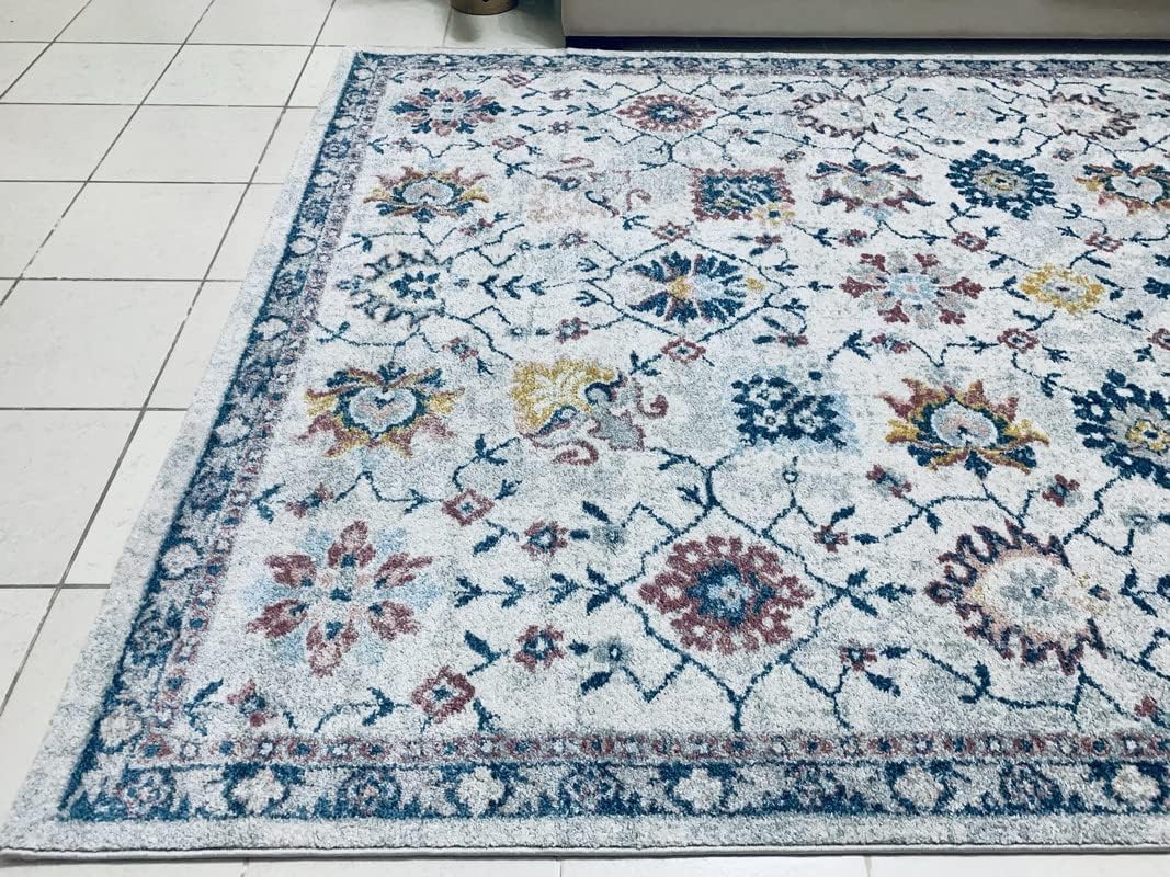 Rugs & Carpets Multi-coloured 250 x 350 cm (8.2 x 11.5 ft) for Living Room/Bed room/Dining Room - Super soft Durable and Stain Resistant