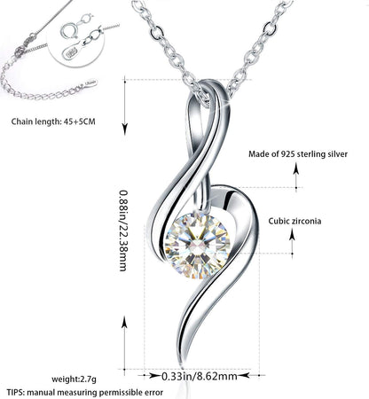 Swarovski Elements 925 Sterling Silver Pendent Necklace for Women Gift JRosee Jewelry