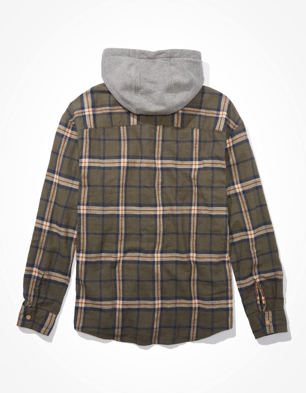 American Eagle Men Super Soft Hooded Flannel Shirt