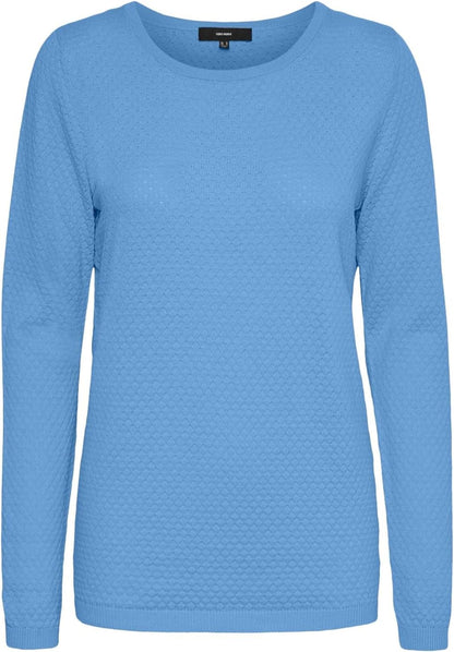 Vero Moda Women's Vmcare Structure Ls O-neck Blou Ga Noos Sweater