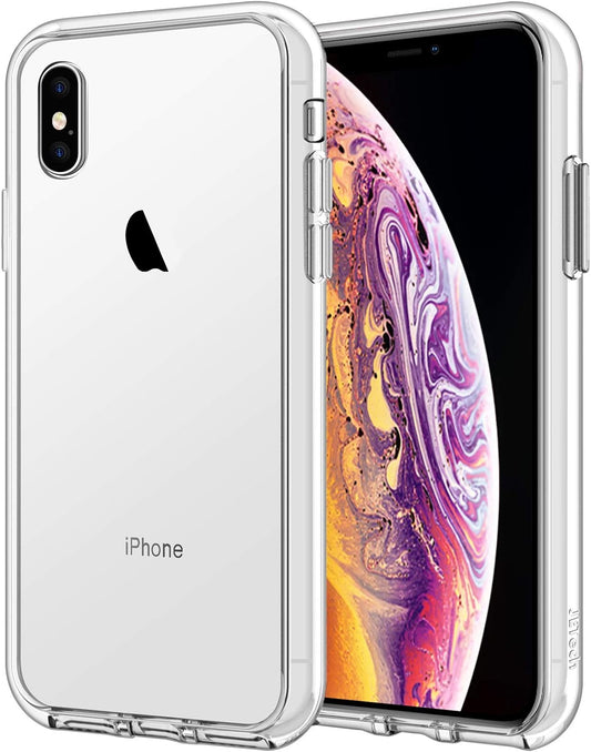 JETech Case for iPhone Xs and iPhone X, Non-Yellowing Shockproof Phone Bumper Cover, Anti-Scratch Clear Back (Clear)