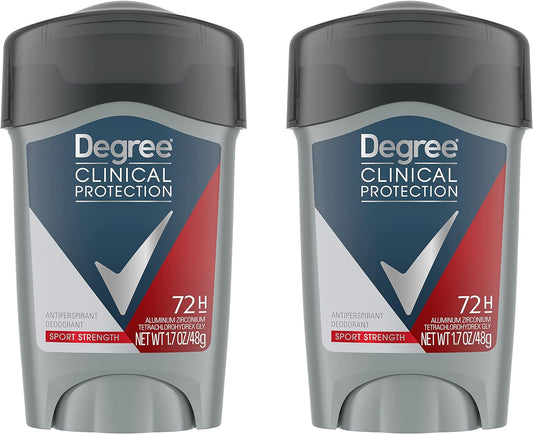 Degree Men Antiperspirant Deodorant Sport Strength,72-Hour Sweat & Odor Protection Prescription-Strength Antiperspirant For Men with MotionSense Technology